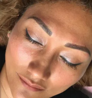 A client's face after a shading session.